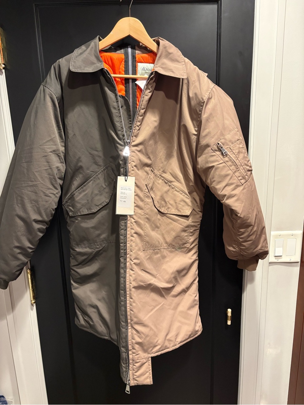 Oversized xsmall Two-Tone Puffer Jacket zipper back (di) vision Italy nwt 1,000